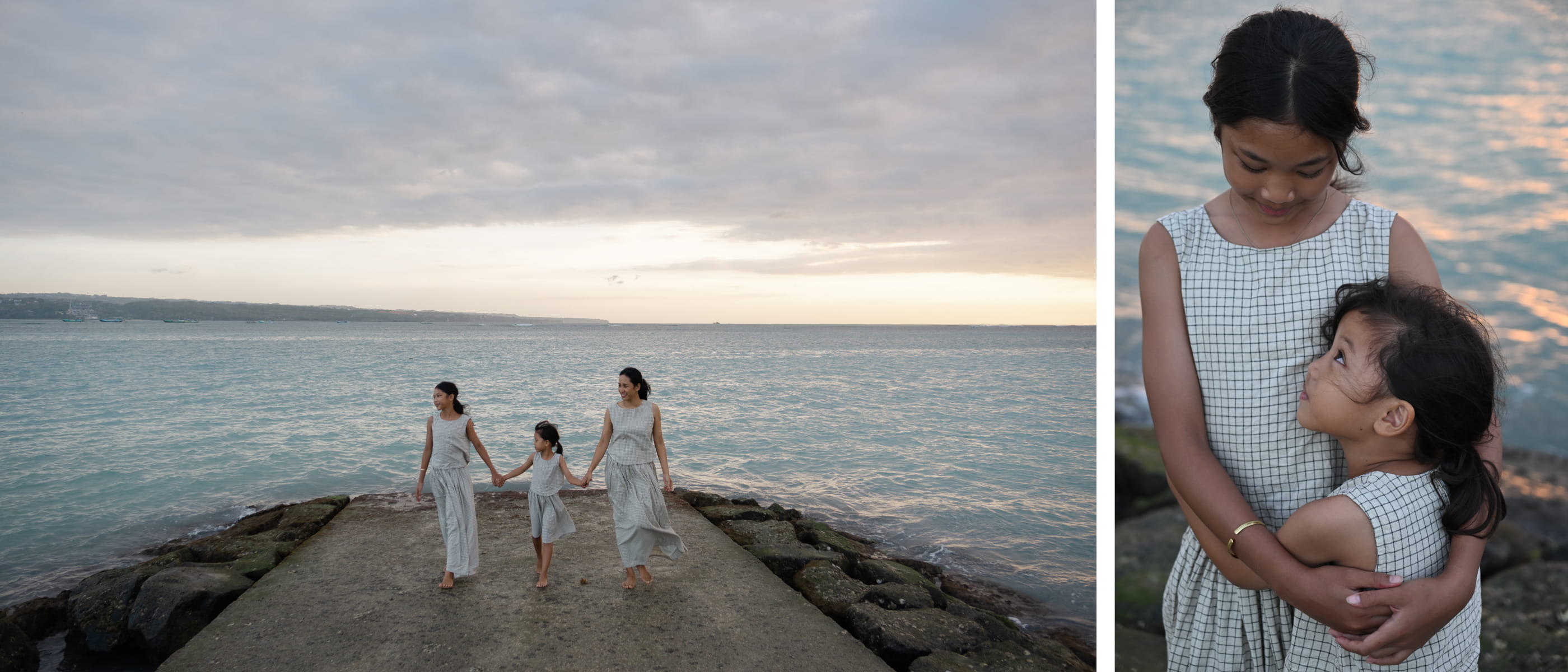 photo of two women and a child by a lake, taken with the NIKKOR Z DX 16-50mm f/2.8 VR lens