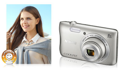 Nikon Coolpix S3700 20.1MP Silver WiFi/FULL HD popular Digital Camera W/Charging cord