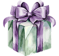 Purple and blue gift box