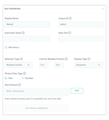 Create drop-down, radio button, or check box lists