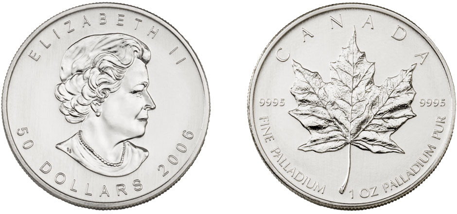 palladium canadian maple leaf coin