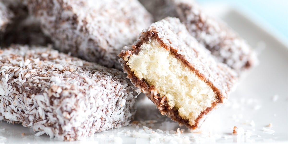 Lamingtons from The Australian Blue Ribbon Cookbook: Stories, Recipes and  Secret Tips from Prize-Winning Show Cooks by Liz Harfull