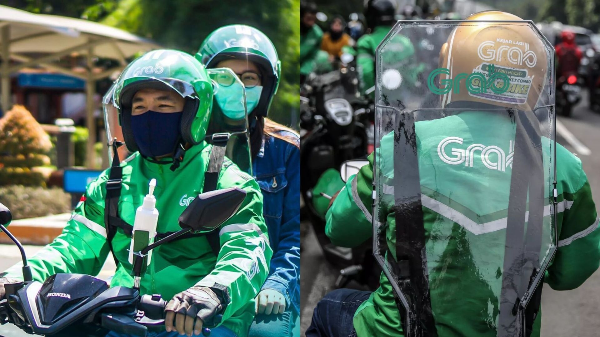 Grab Shields Its Motorcycle Taxi Drivers From Coronavirus, Literally