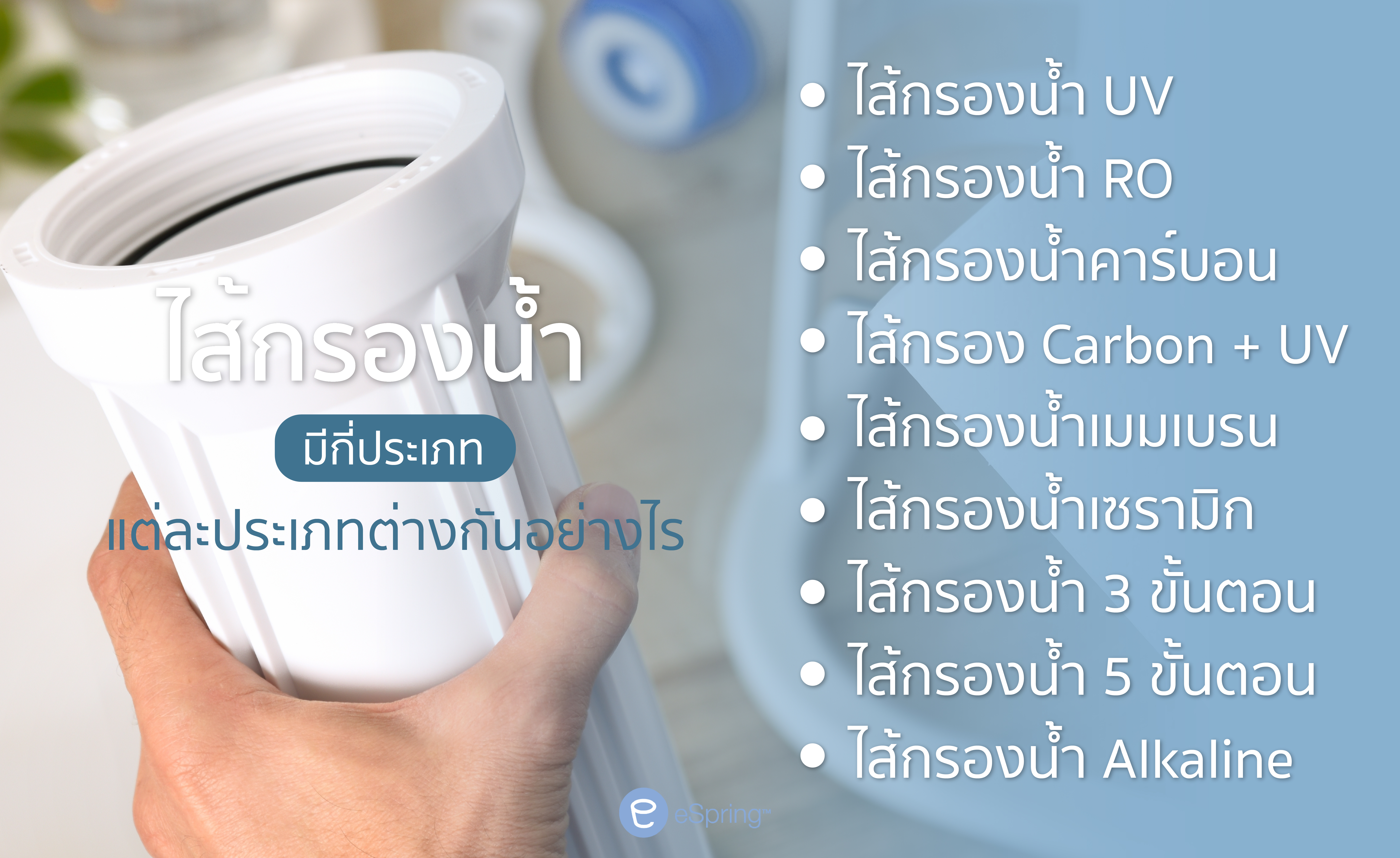 ไส้กรองน้ำมีกี่ประเภท แต่ละประเภทต่างกันอย่างไร