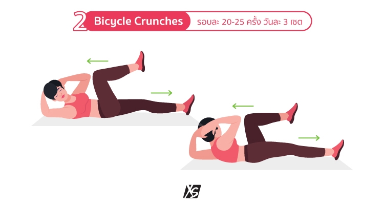 ท่า Bicycle Crunches
