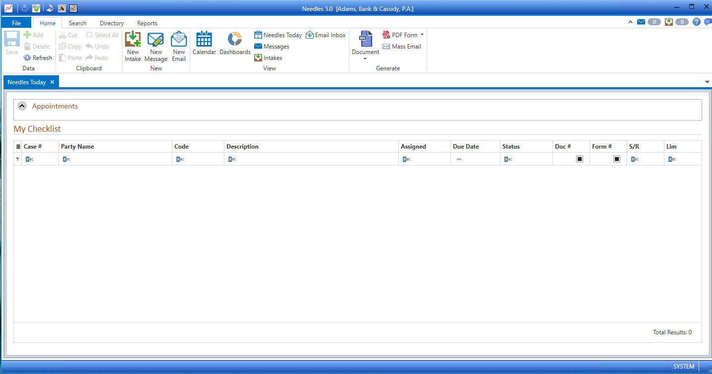 Needles Today Screen