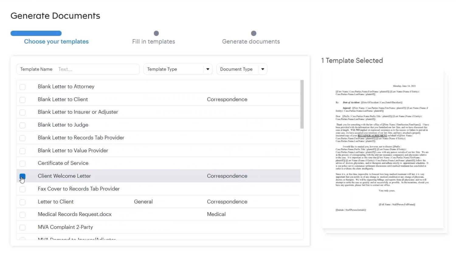Neos Document Generation