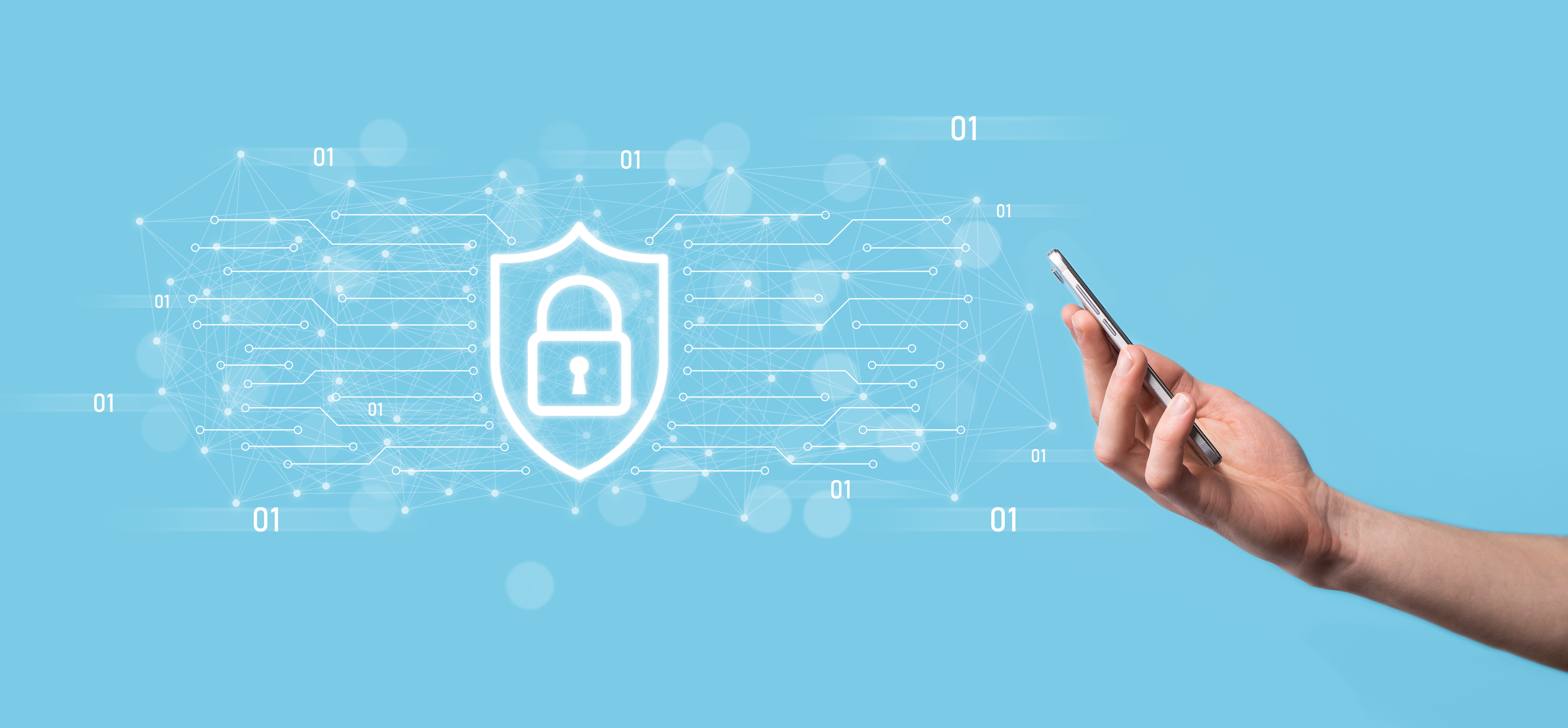 hand with security graphic