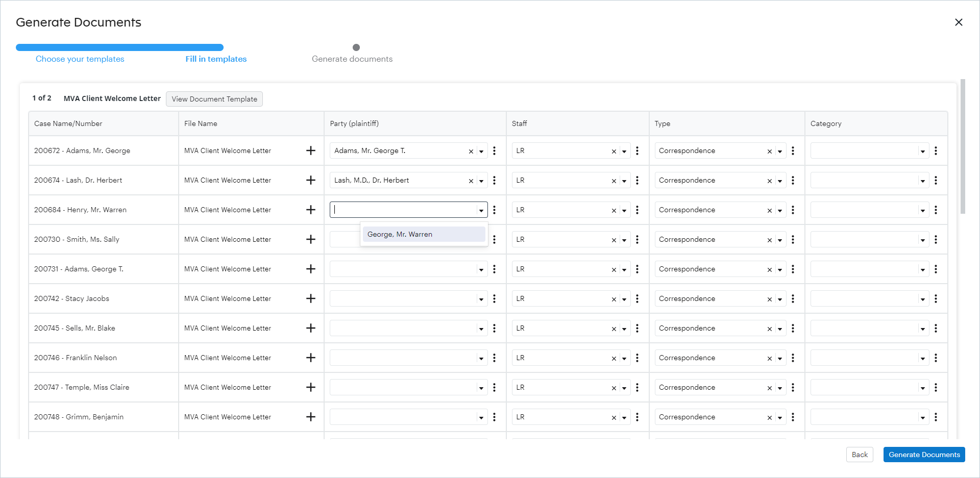 Multi-document generation