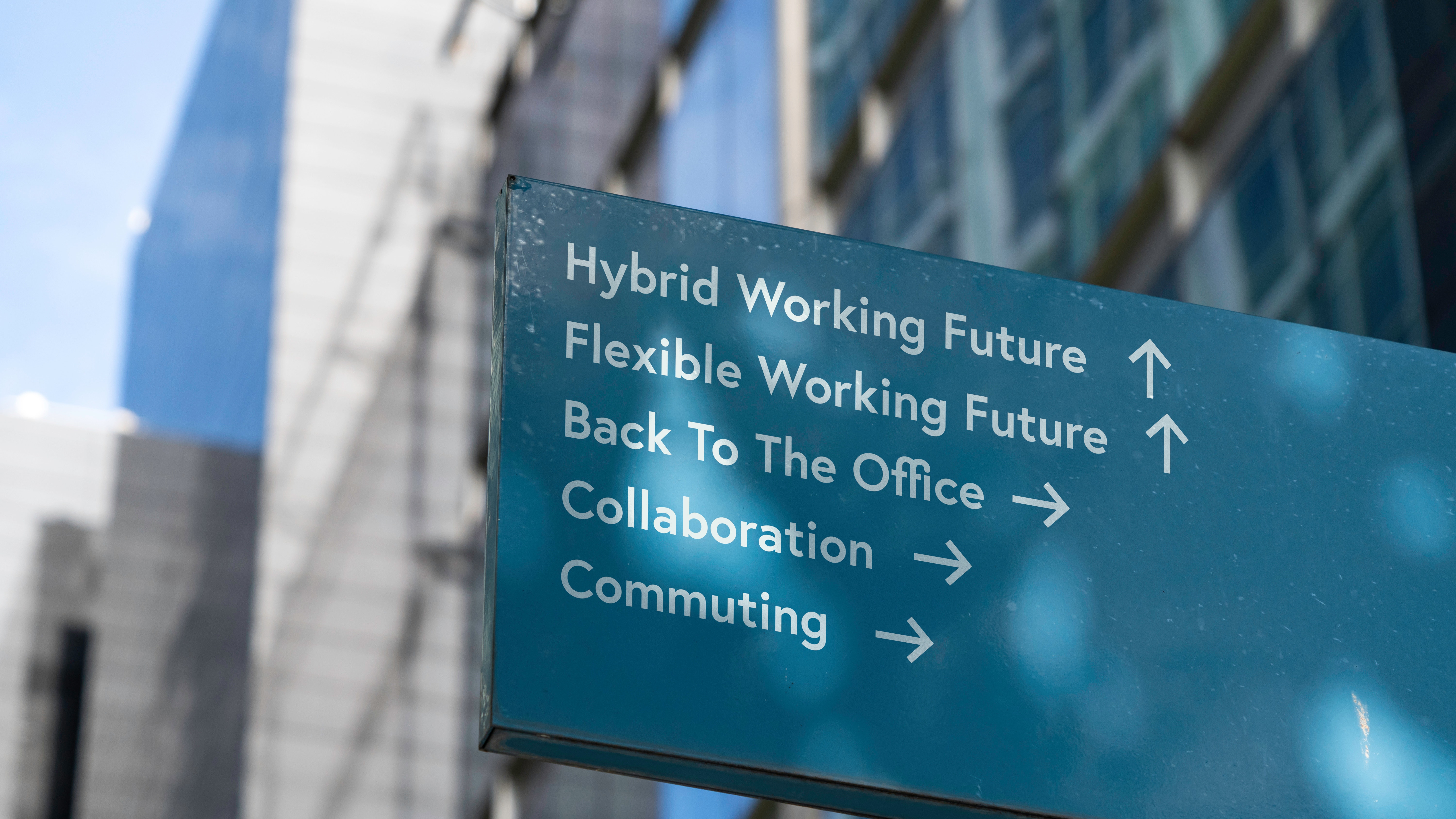 Hybrid work sign