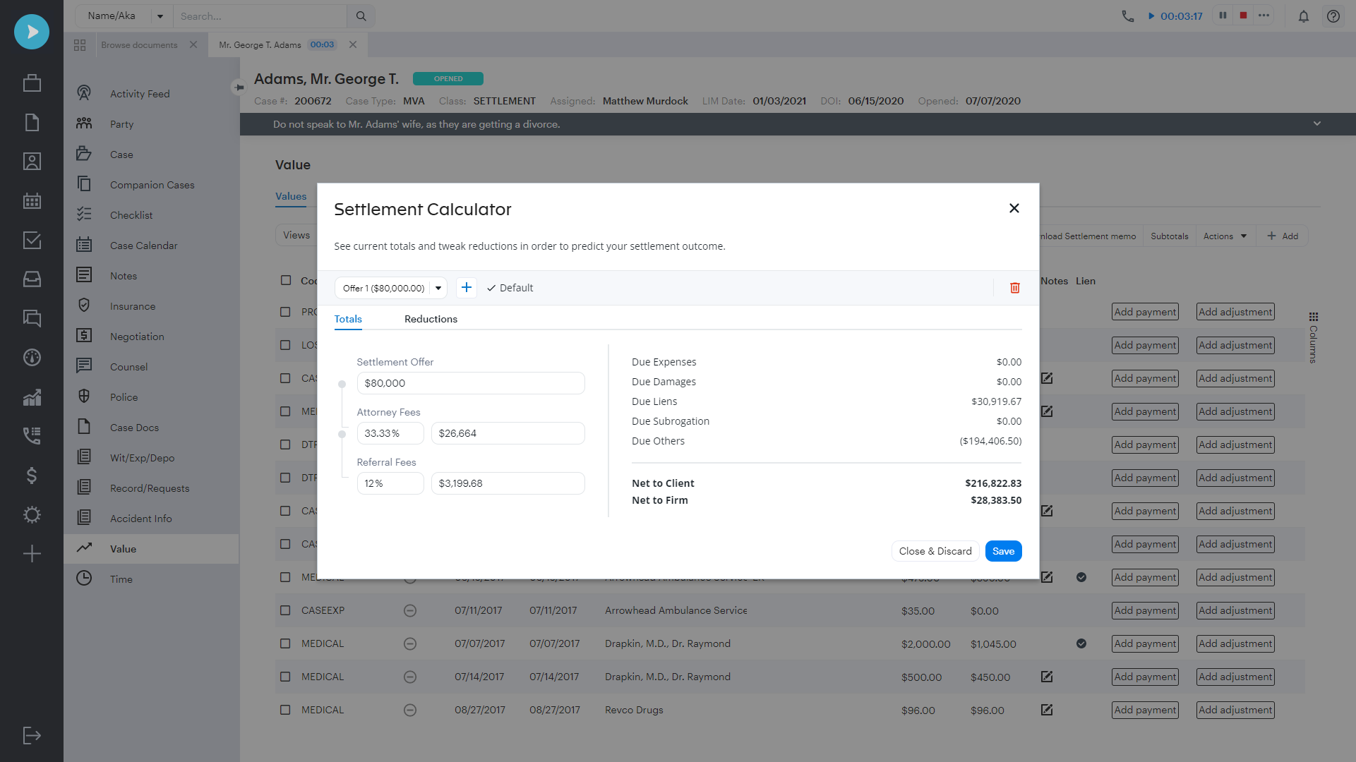 Image of product settlement calculator