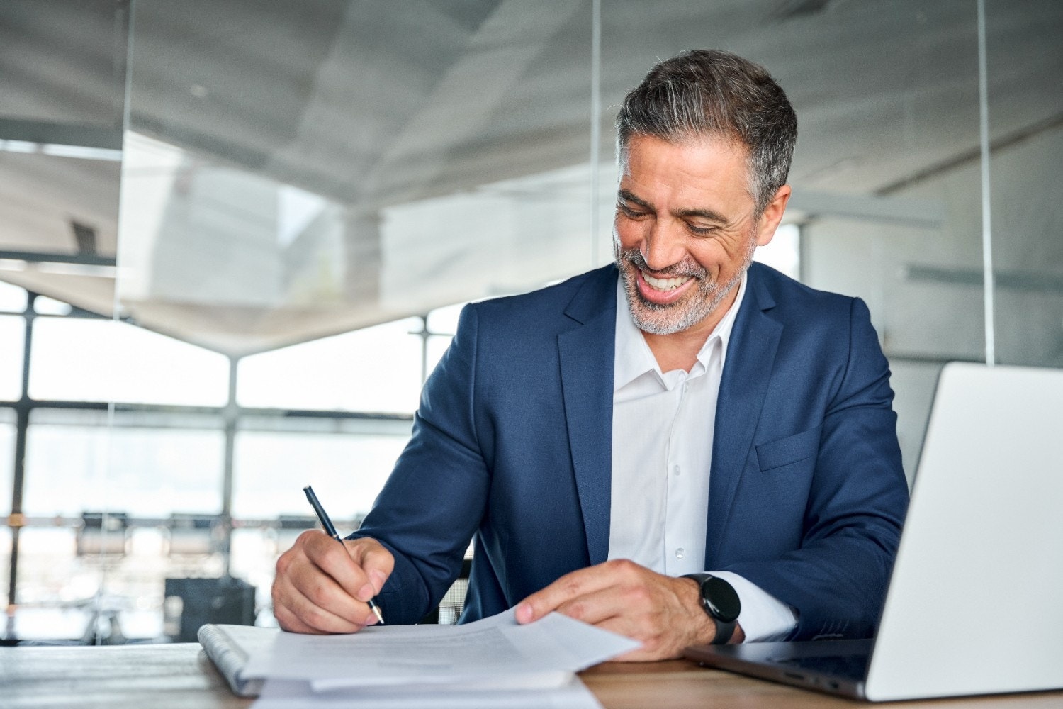 happy lawyer executive productive working