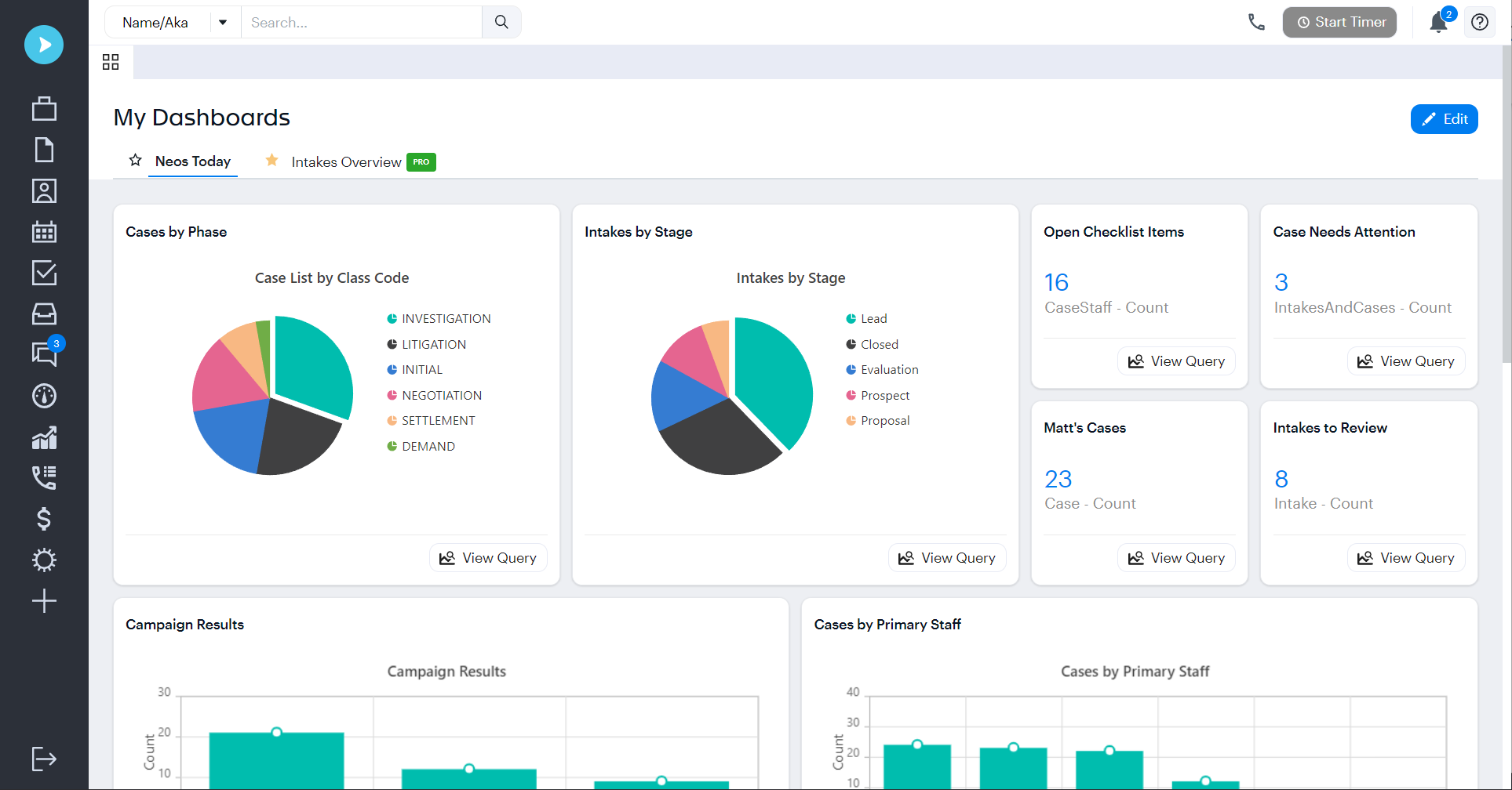 Image of Neos product dashboard
