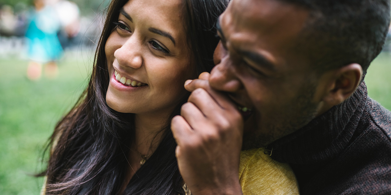 Couple smiling and laughing together