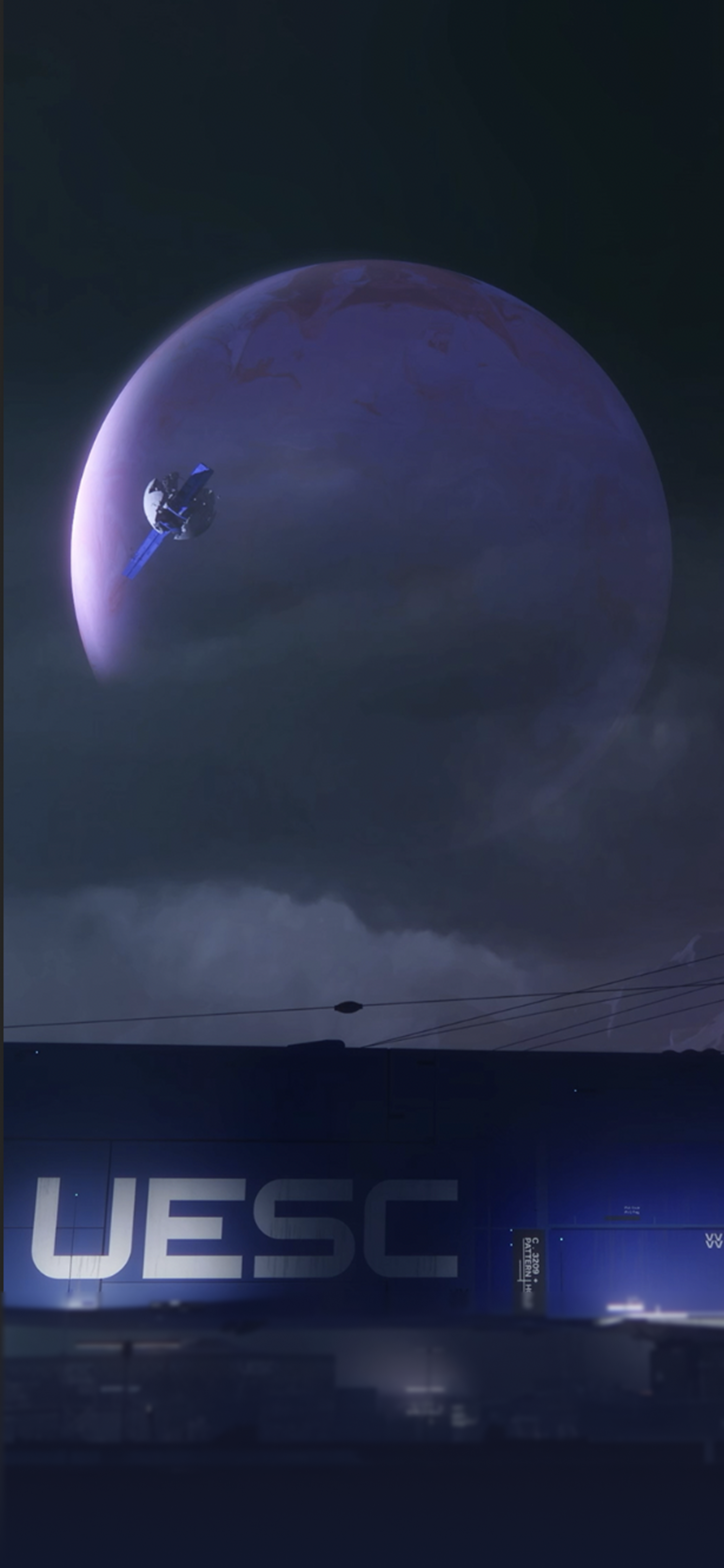 The Marathon ship hangs in orbit above the surface of Tau Ceti IV.