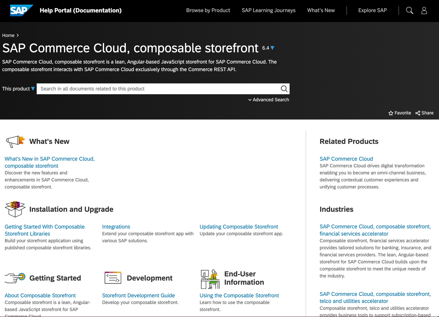 SAP CC, composable storefront (Spartacus) documentation