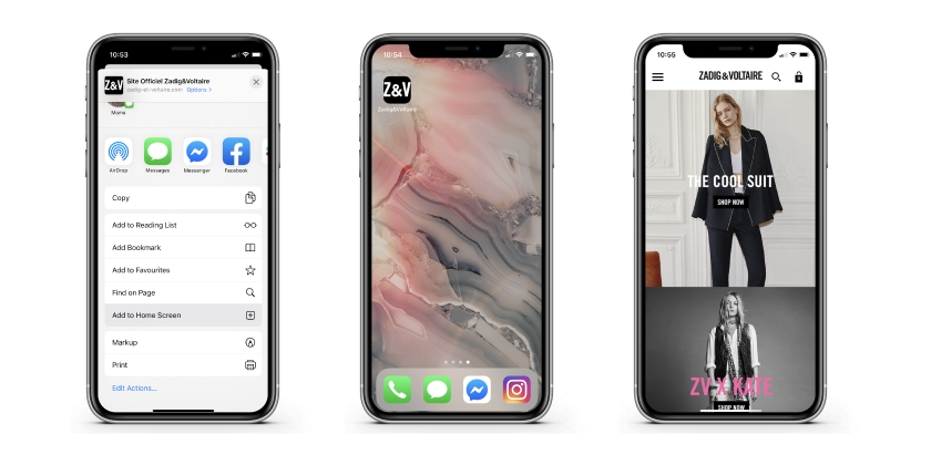 Zadig & Voltaire PWA Features