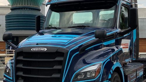 Electric truck parked