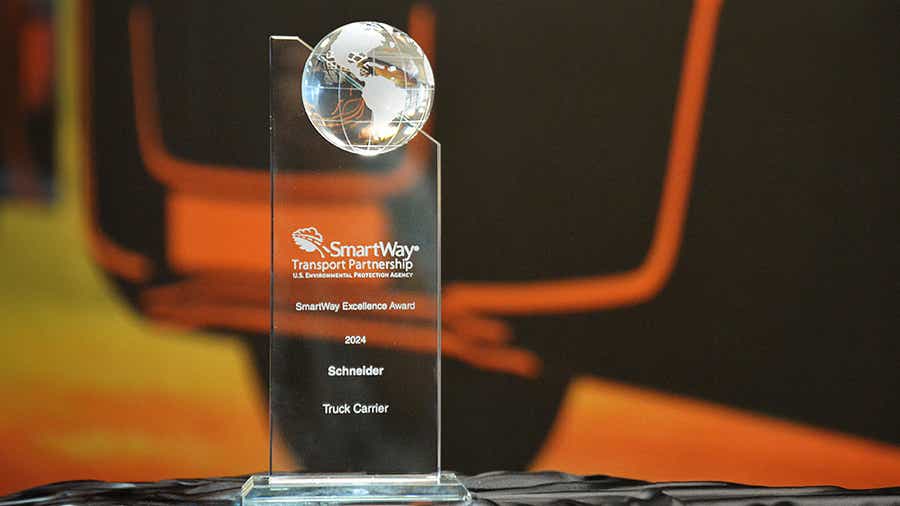 Smartway's Excellence Award, given to Schneider in 2024, for the 13th time