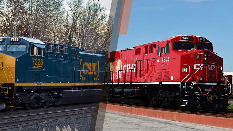 CSX and CPKC locomotives