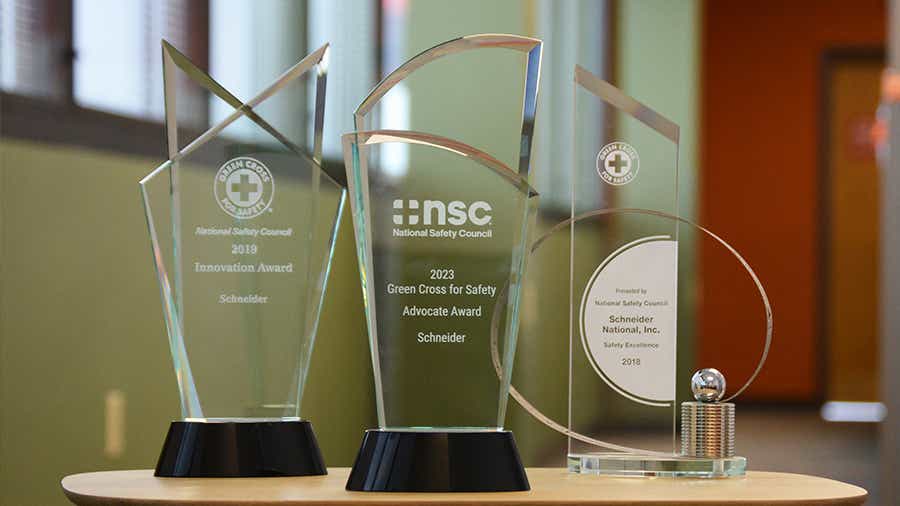 Schneider has won all three awards given out by the National Safety Council and Green Cross for Safety -