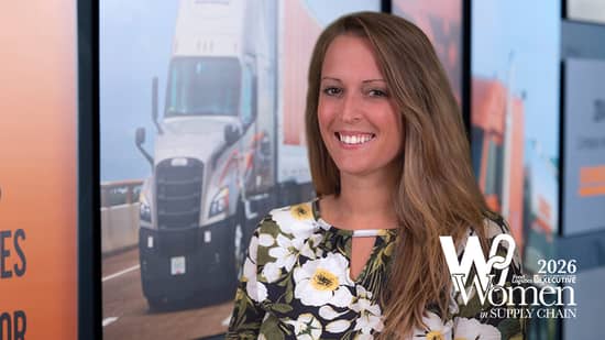 Headshot of Kayla Stocco with the logo for the 2026 Women in Supply Chain Award in the bottom corner