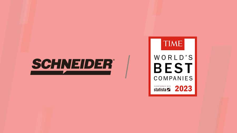 Schneider's logo next to the Time World's Best Companies 2023 logo