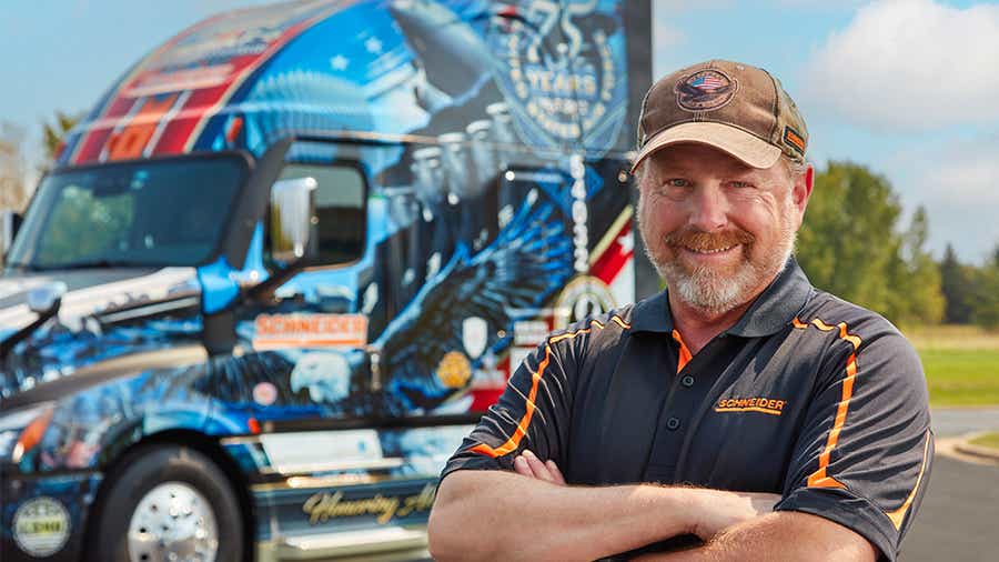 Army veteran and Schneider driver chosen as Ride of Pride driver.