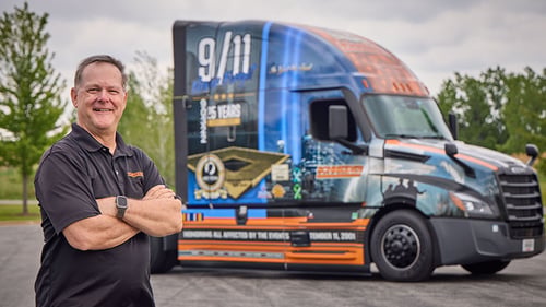 Schneider driver and Air Force veteran, Greg Smith, is the driver of Schneider's new 2026 Ride of Pride truck.