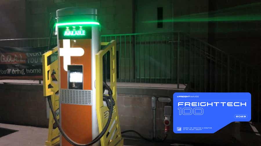 Electric truck charging station