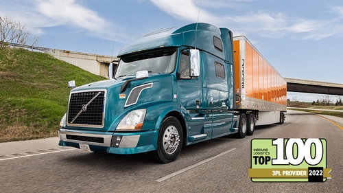 Truck with Schneider Trailer parked on the road