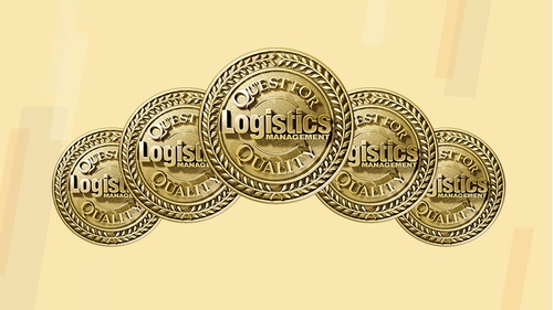 Five Quest for Quality award logos displayed in an arching pattern