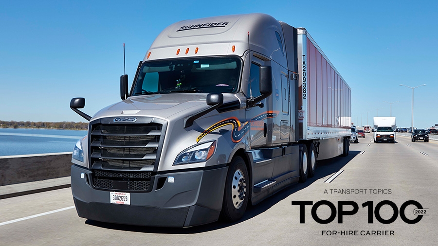 Schneider ranks in top 10 of Top 100 ForHire Carriers