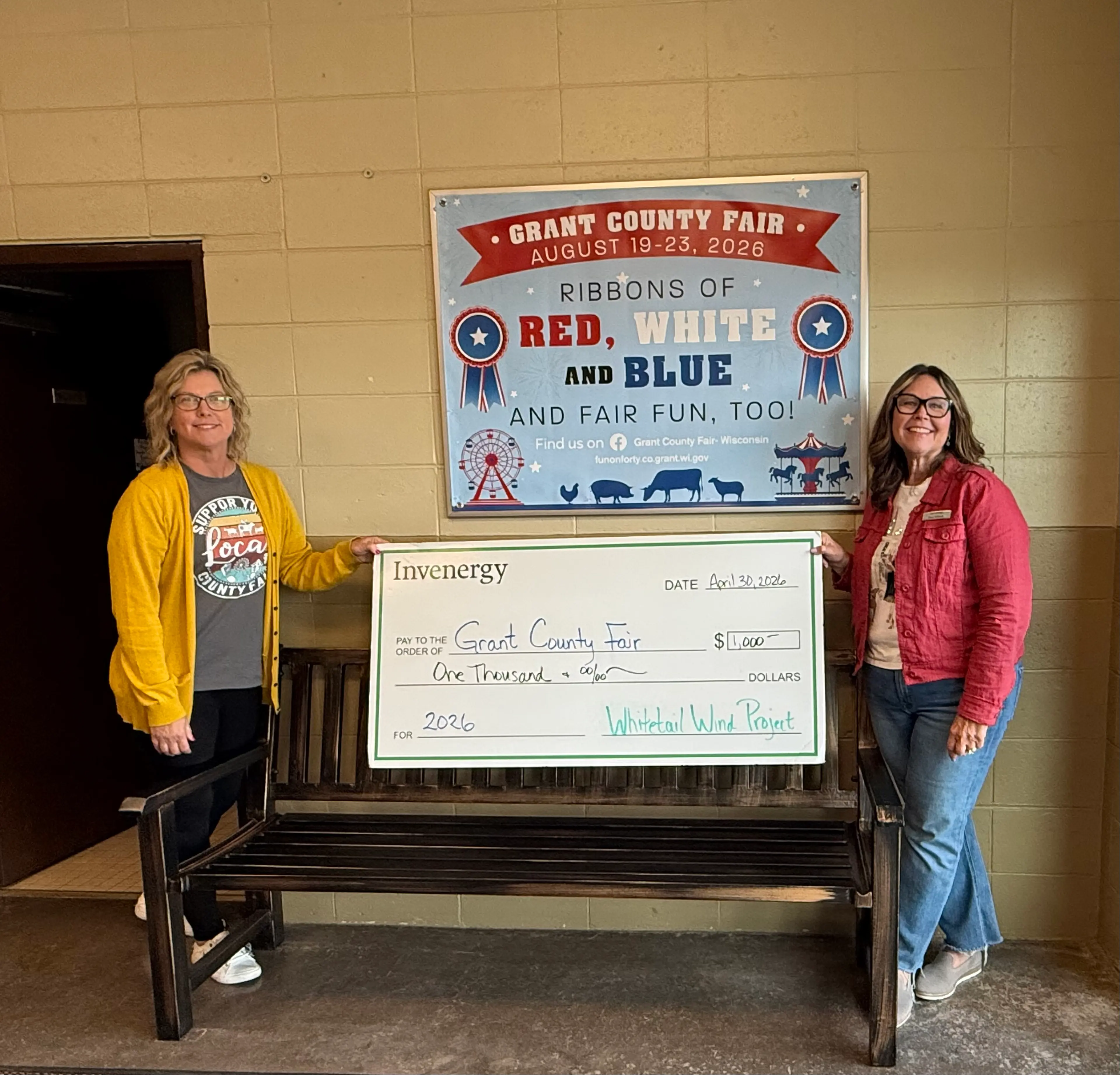 Whitetail Wind donates to the 2026 Grant County Fair