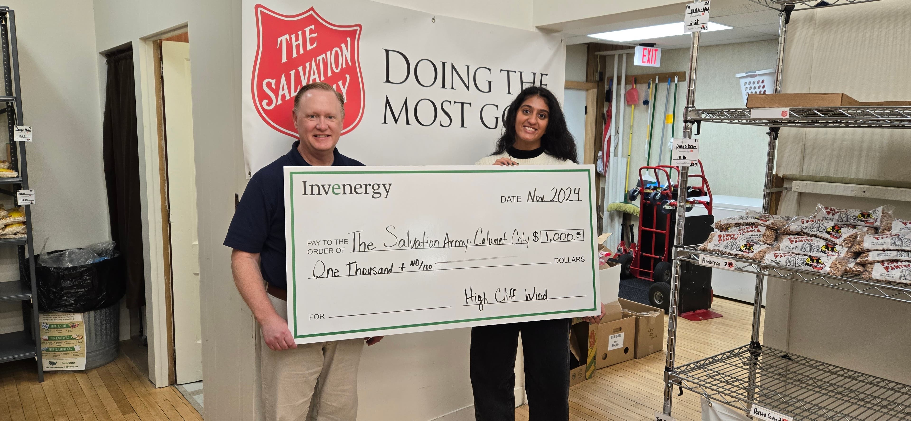 High Cliff Wind Support Calumet Salvation Army Red Kettle Campaign