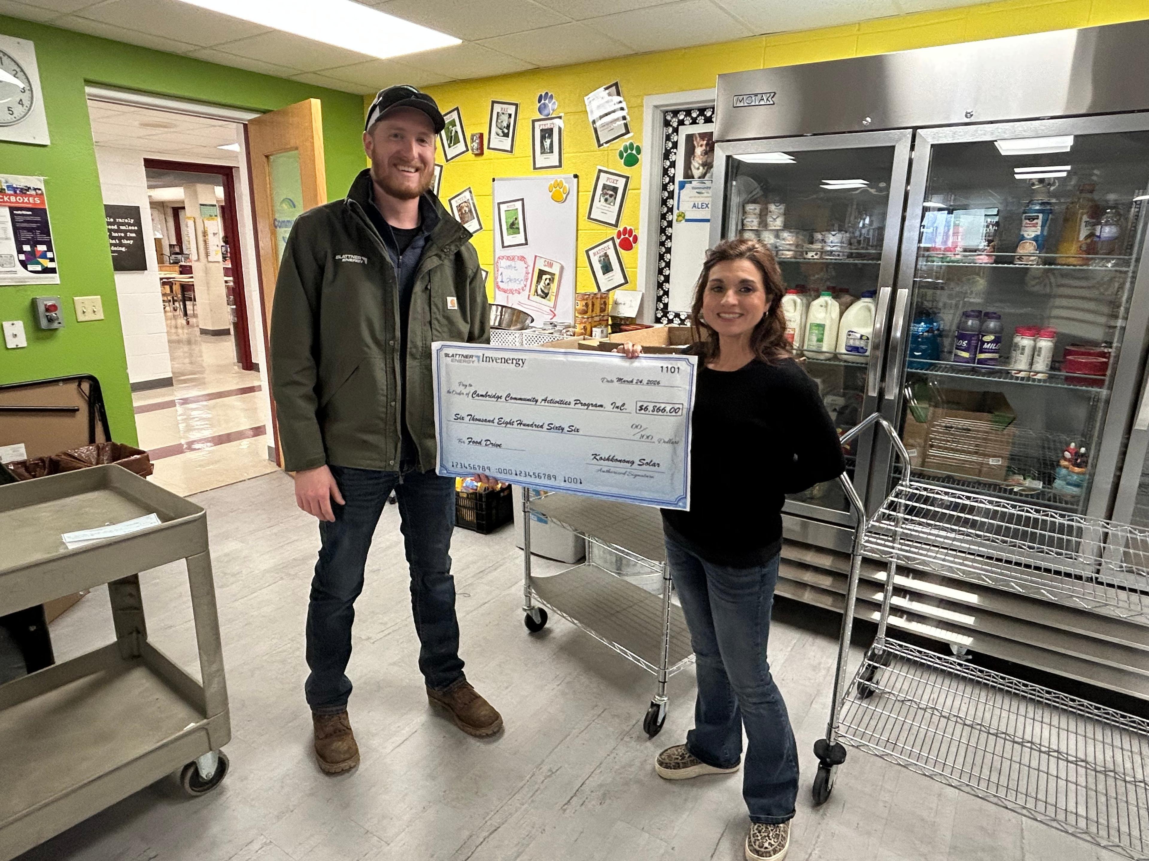 Koshkonong Solar team raises more than $6,800 for Cambridge Food Pantry
