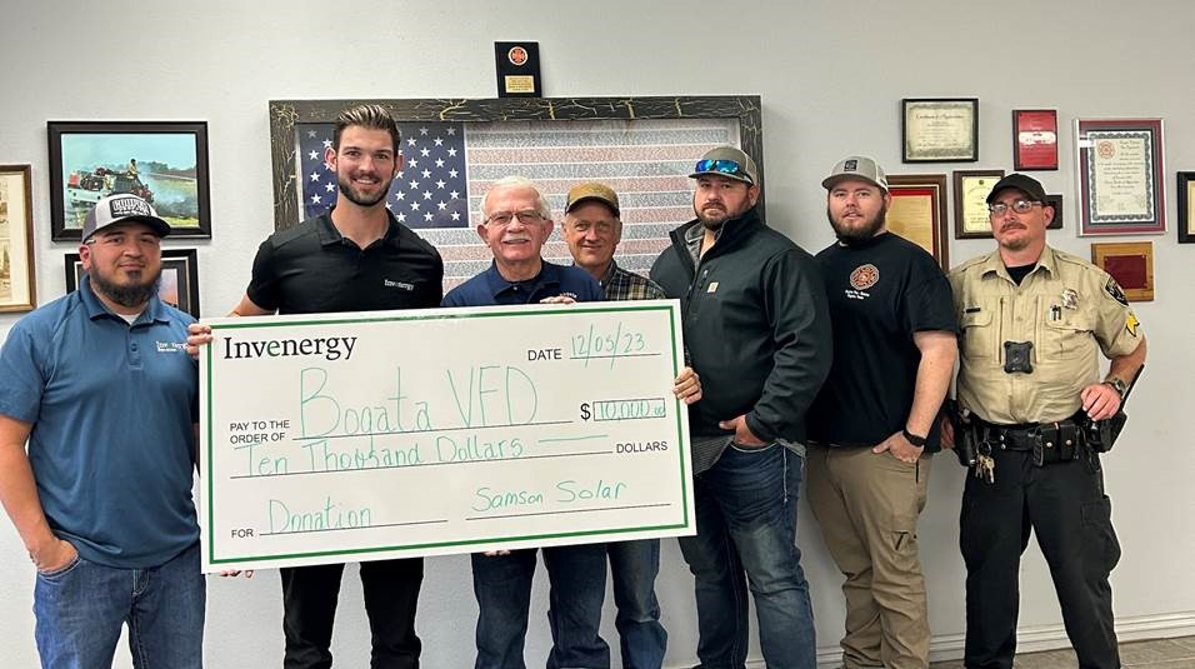 Invenergy Donates Lifesaving Mobile Firefighting Equipment to Bogata Volunteer Fire Department