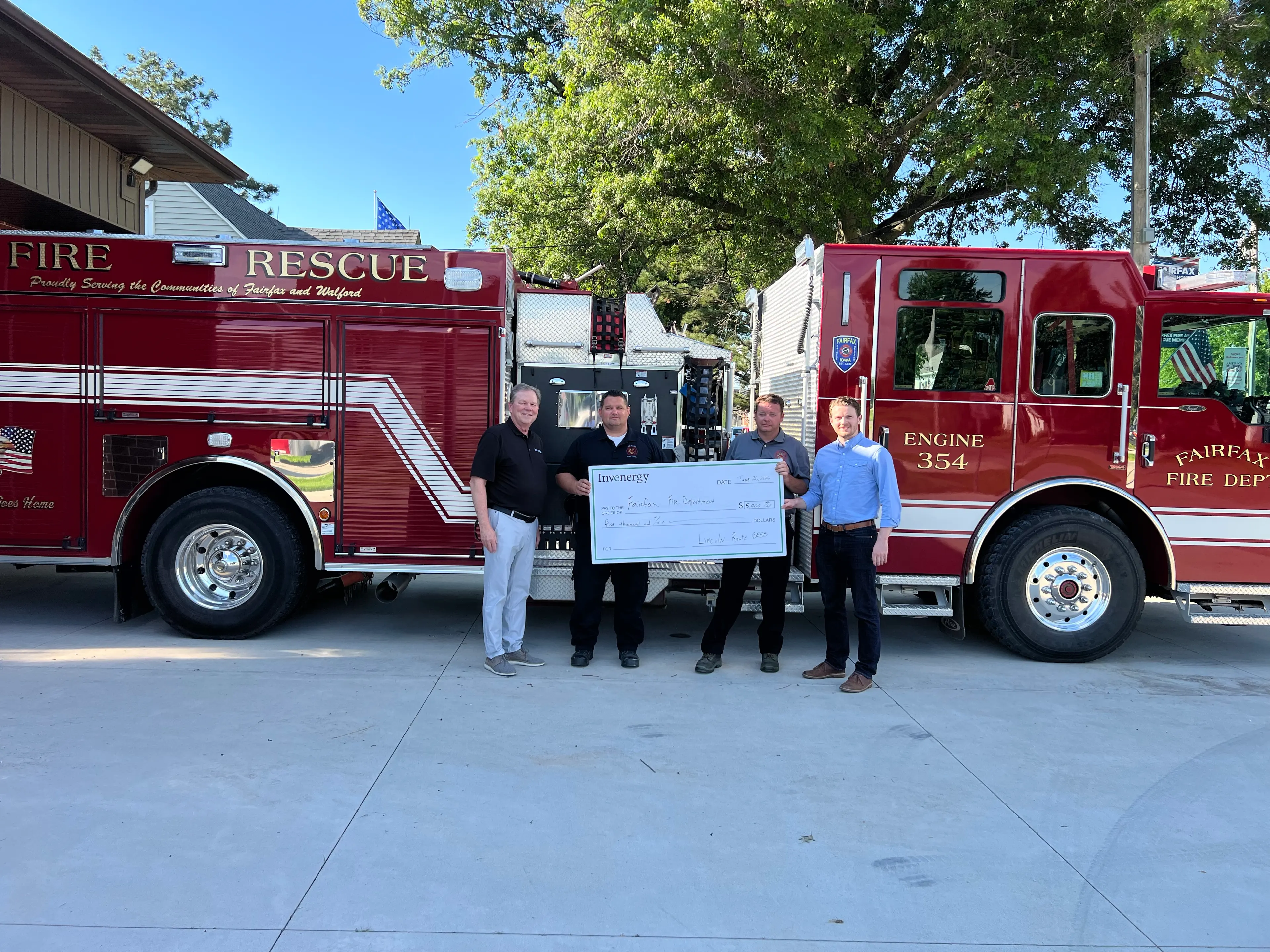 Invenergy donates to Atkins and Fairfax Fire Departments