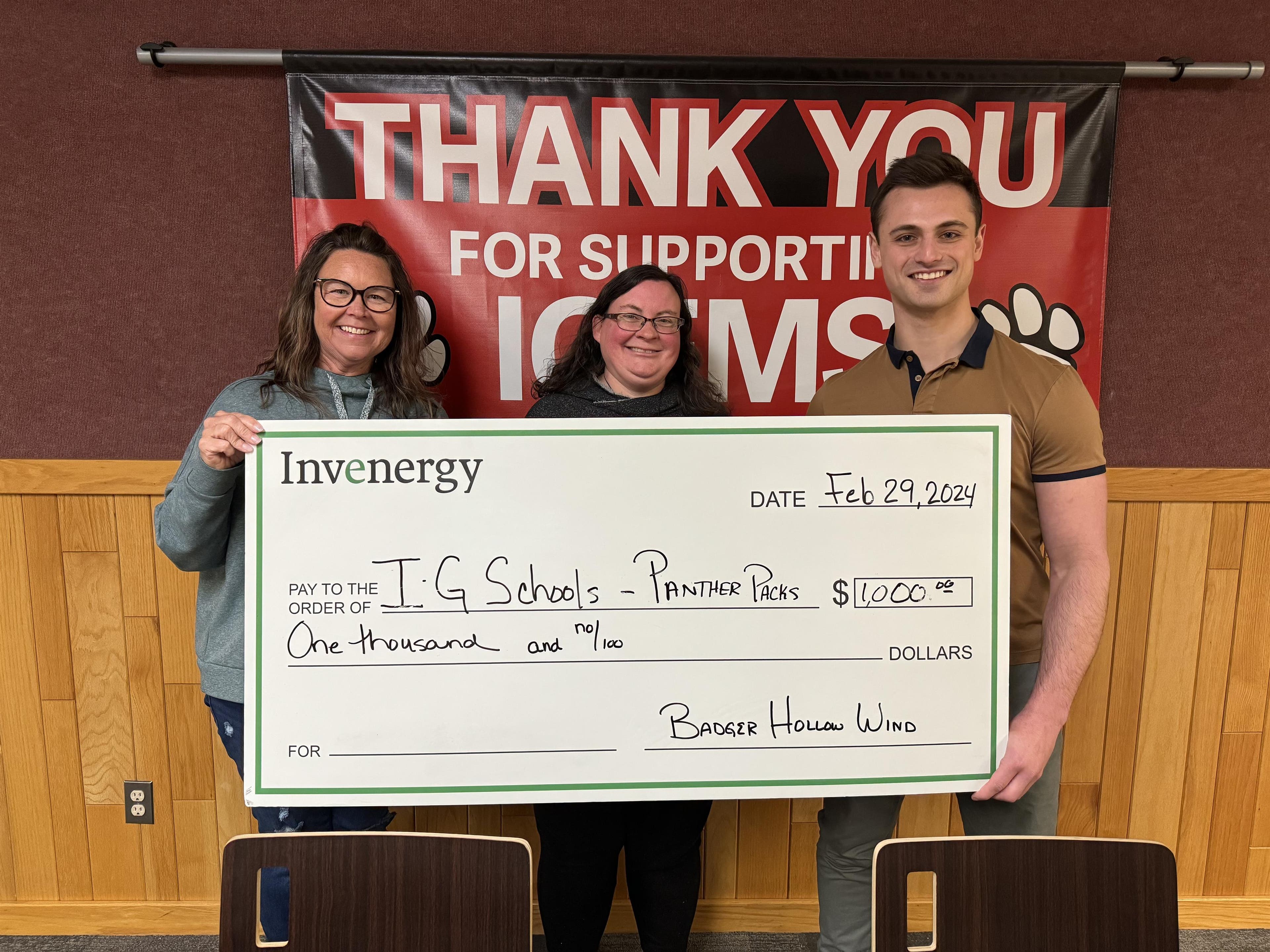 Invenergy's Badger Hollow Wind Team supports Panther Packs
