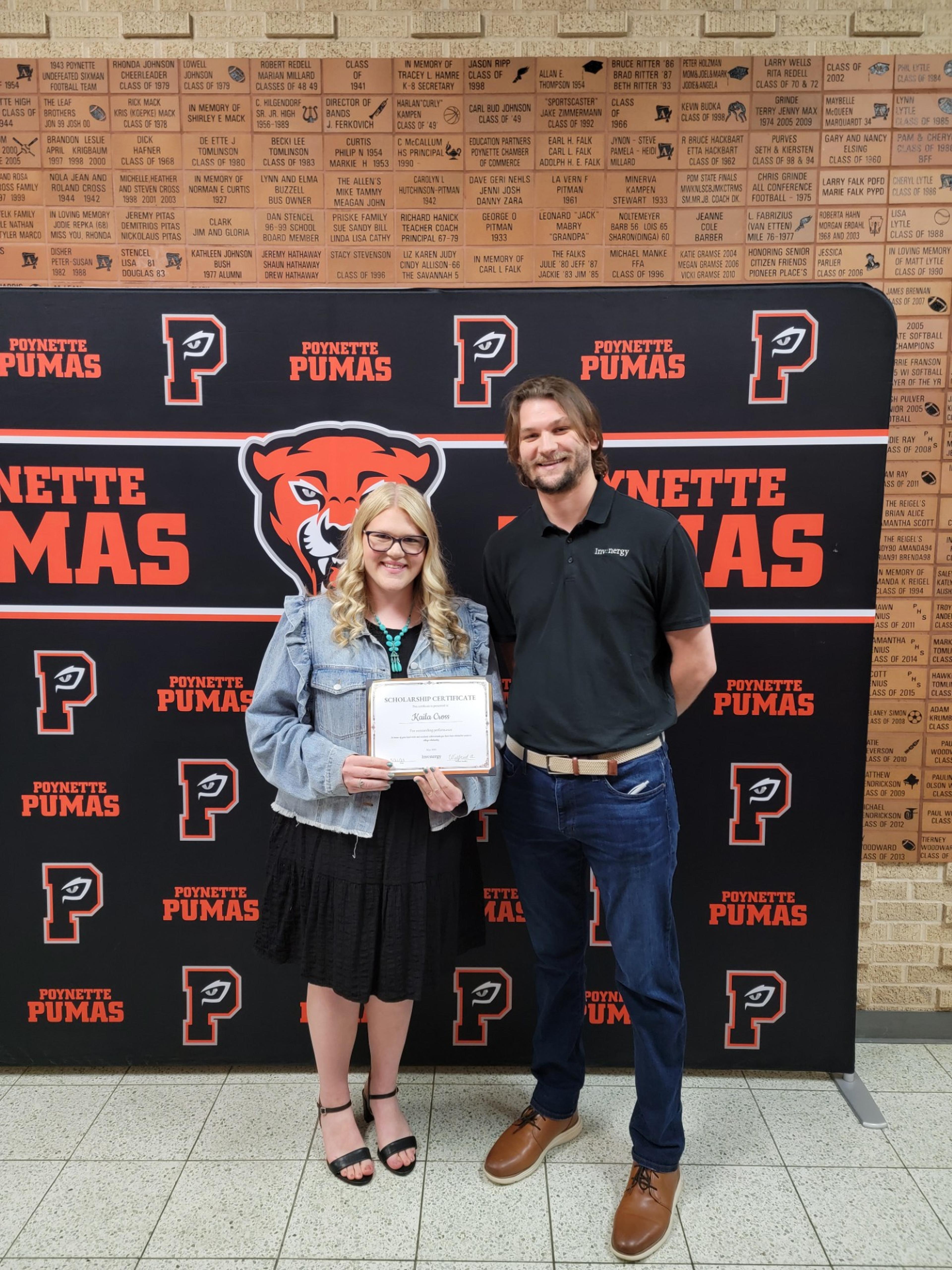 High Noon Solar awards scholarship to Poynette High senior
