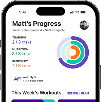 Screenshot of the AF App home screen