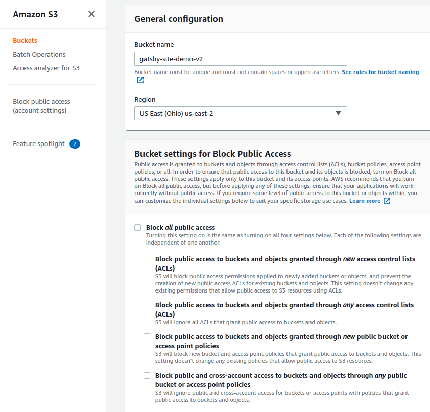 Hosting a Static site on Amazon S3