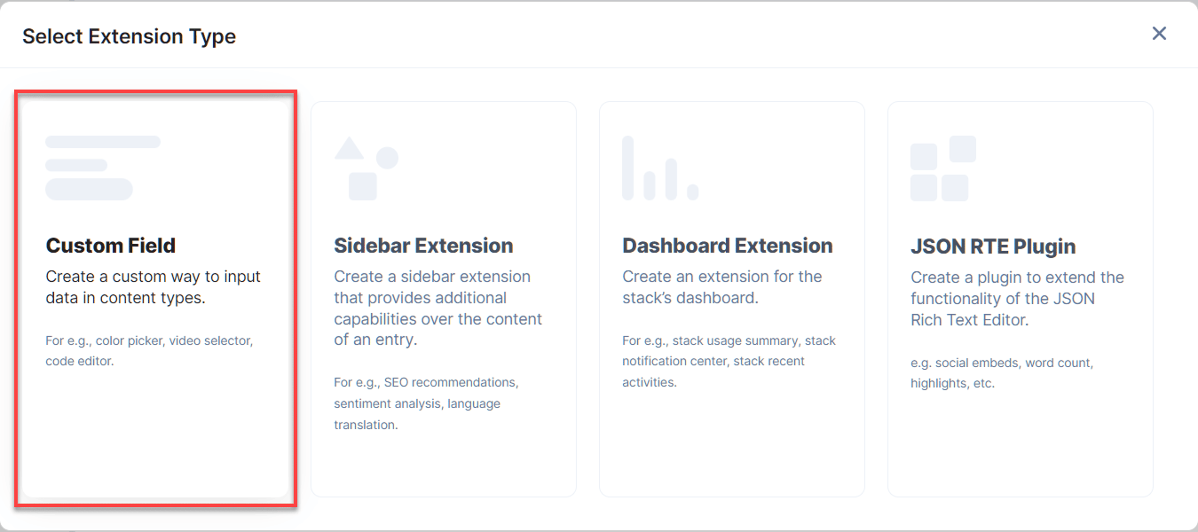 Click on “Custom Field” 