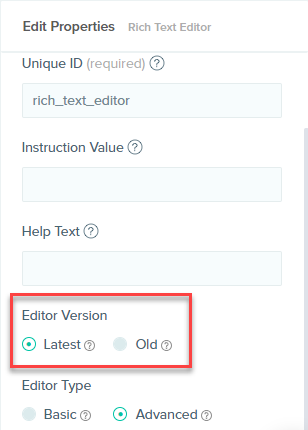 Editor Version of RTE field