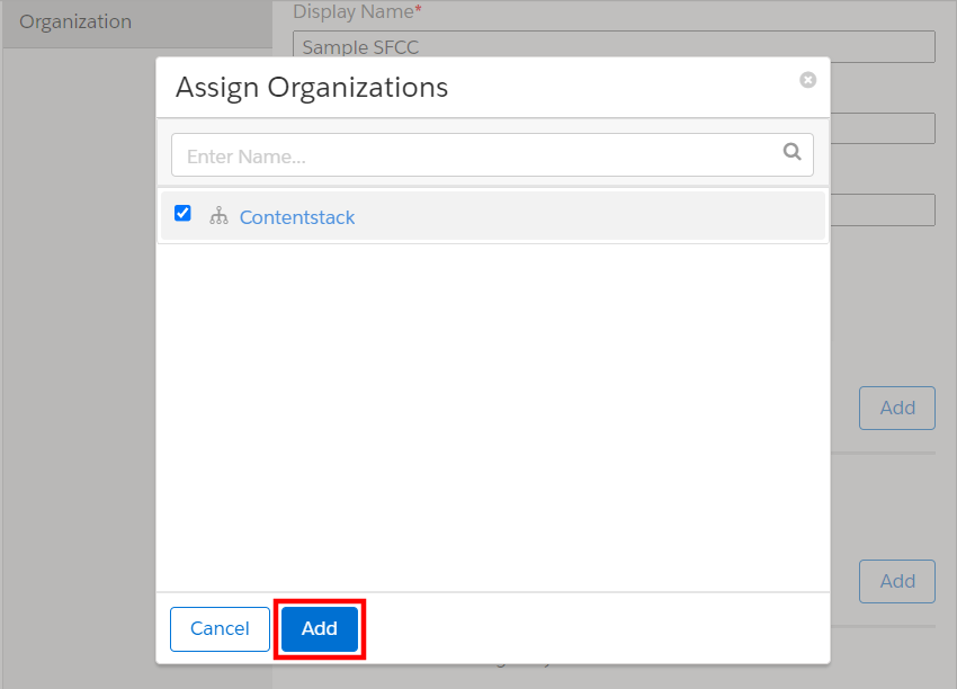 Salesforce-Assign-Organization-Add