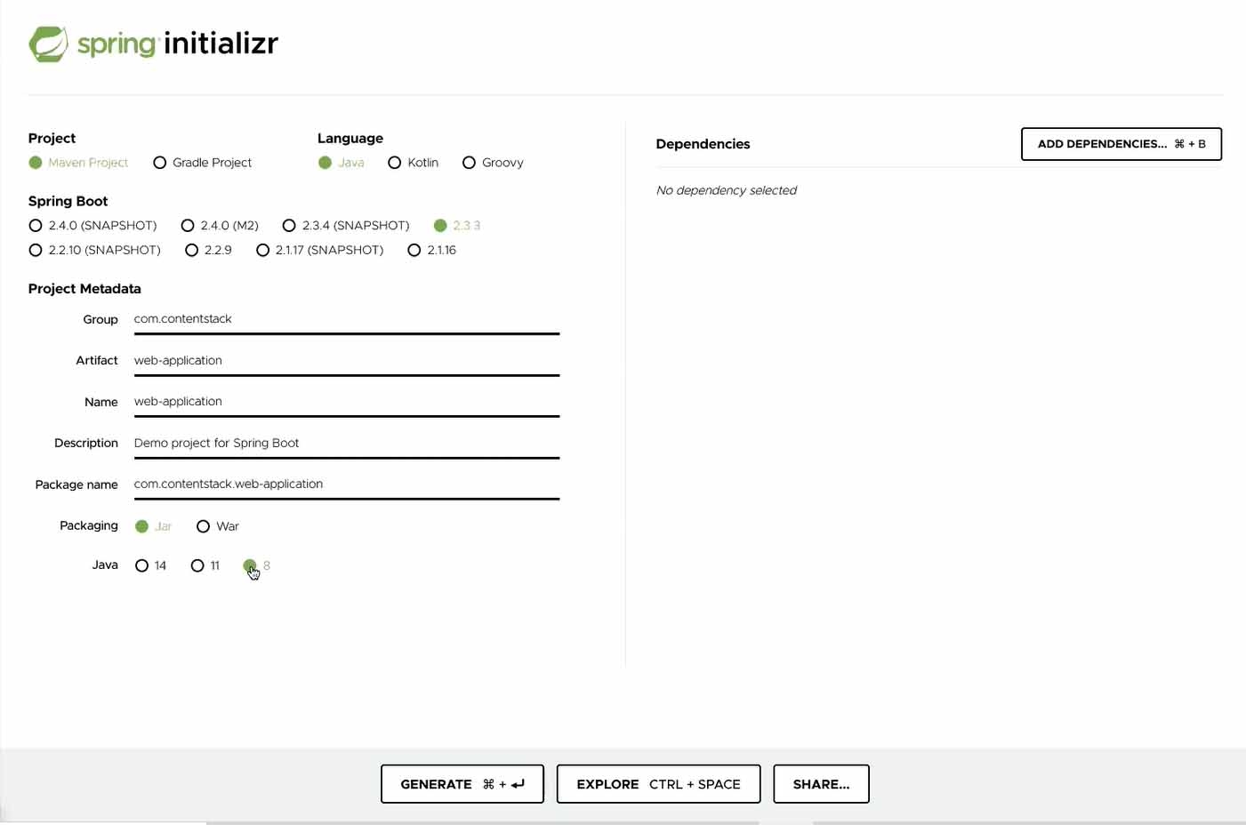 Run spring boot web application from command on sale line