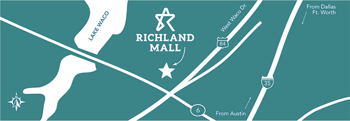 Map of Richland Mall and surrounding area
