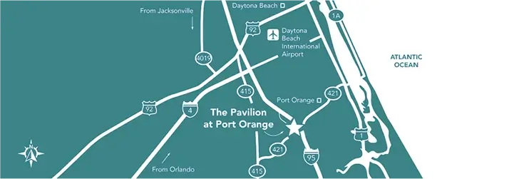 Map of The Pavilion at Port Orange and surrounding area