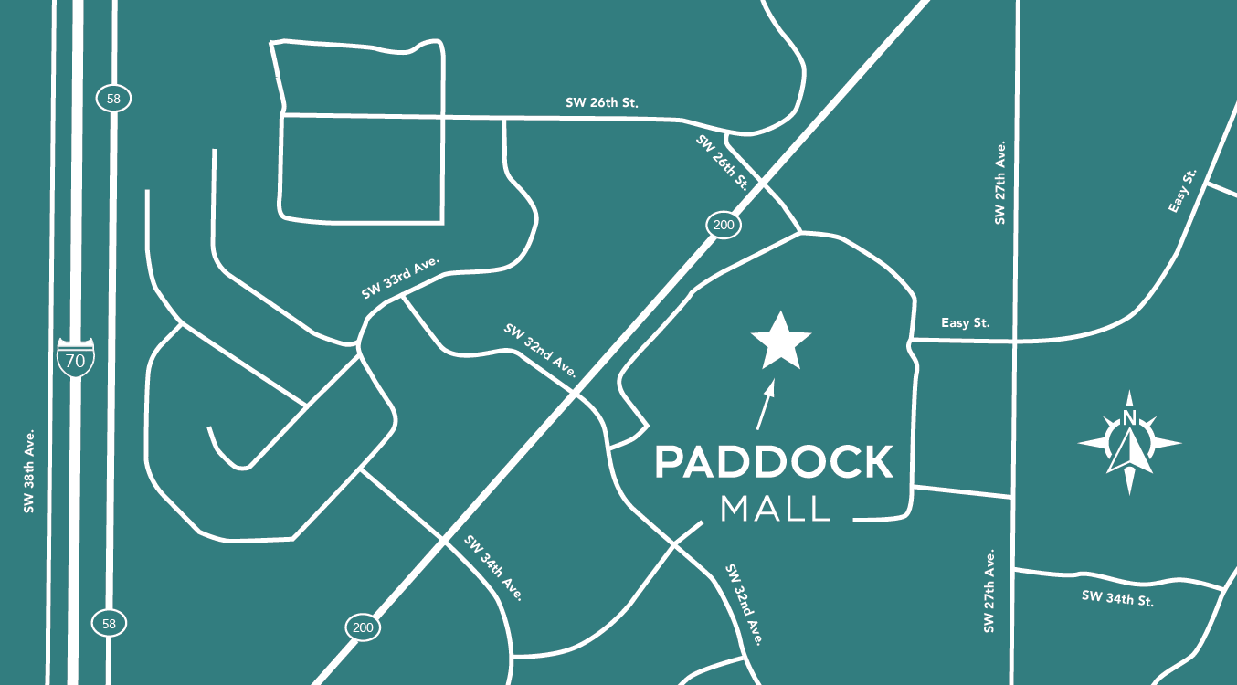Map of Paddock Mall and surrounding area