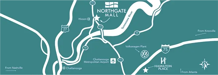 Map of Northgate Mall and surrounding area